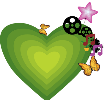 绿色爱心装饰
