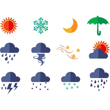 卡通矢量天气图标