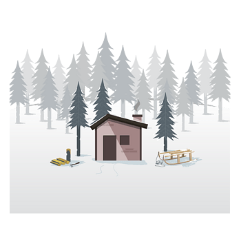 矢量手绘冬季雪地