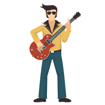 卡通人物弹贝斯