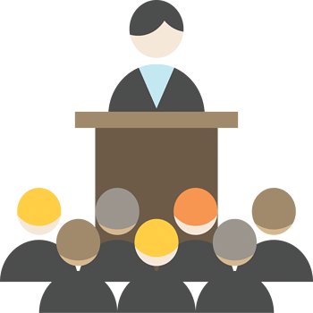 矢量领导讲话商务素材