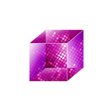 矢量水晶立方体半透明紫色正方体
