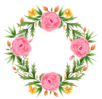 春天花朵花圈素材