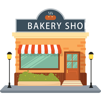 卡通面包店设计矢量