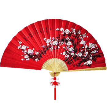 梅花红色扇子