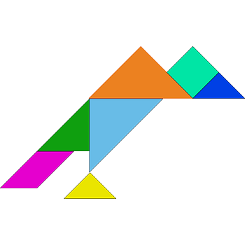 七巧板拼成的老鹰