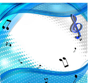 蓝色唯美背景音符矢量图