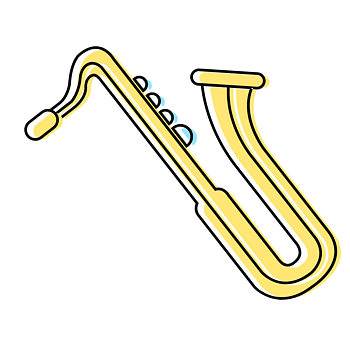 矢量卡通乐器沙克斯