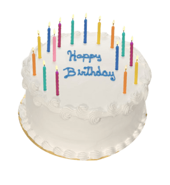 白色奶油蜡烛生日蛋糕