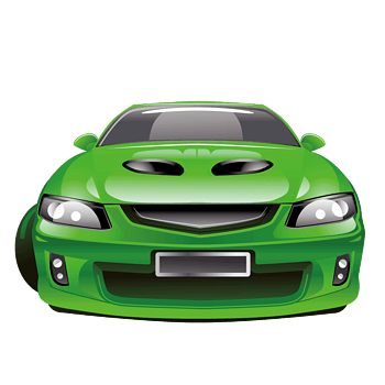 矢量卡通绿色跑车汽车