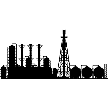 矢量石油工厂剪影2
