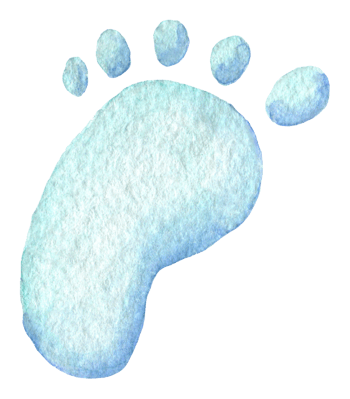 淡蓝色左脚脚印