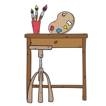 矢量手绘课桌图片