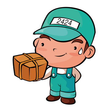 矢量快递员送货