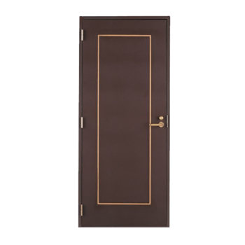 褐色黄线条门