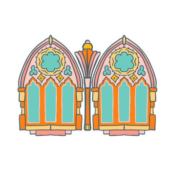 手绘教堂窗户