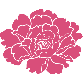 红色牡丹的矢量花朵图案免抠素材