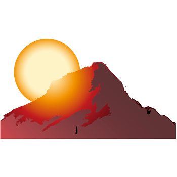 日落太阳日出和山脊