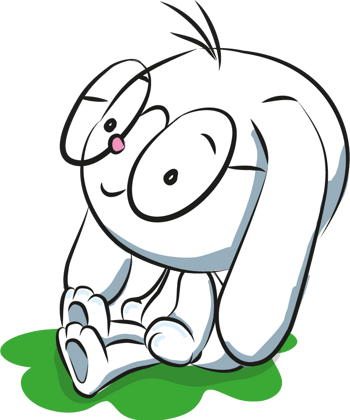 矢量手绘戴眼镜的兔子