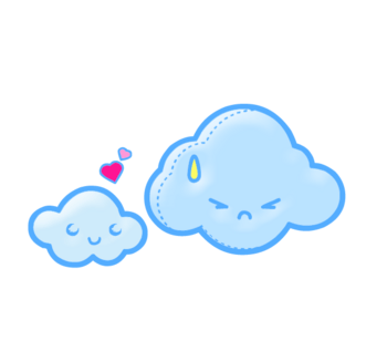 卡通两朵云朵