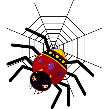 卡通手绘红色蜘蛛png