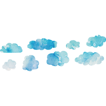 水彩云朵树风景插画免抠元素图片-元素素材5840102-万素网