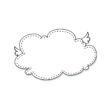 手绘白云对话框