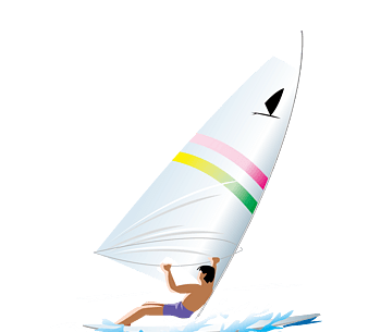 水上帆板运动矢量素材