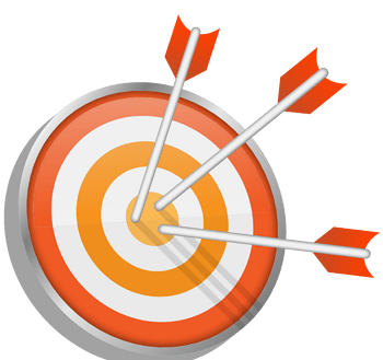 射中的橙色箭靶矢量素材