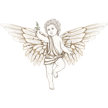 矢量手绘复古天使