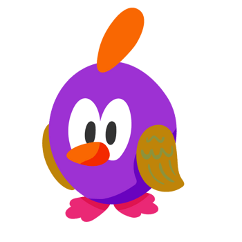 紫色儿童画卡通可爱小鸡