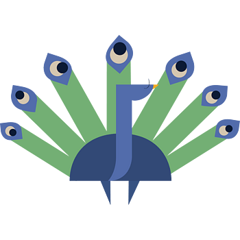 卡通几何风格孔雀