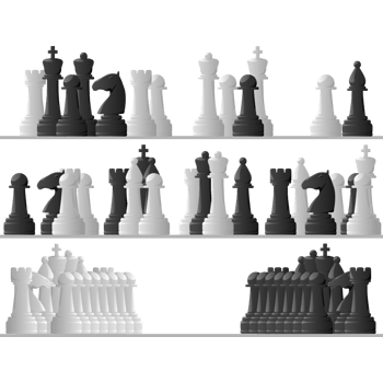 矢量国际象棋黑白棋子