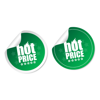 绿色圆形促销标贴矢量素材