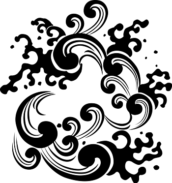 复古矢量黑色水纹