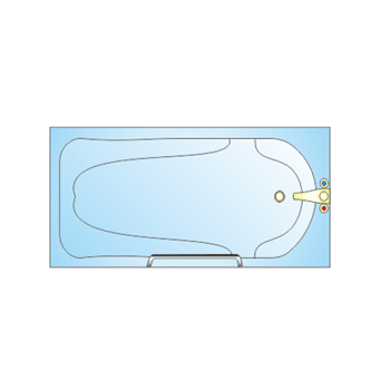 户型图彩平图线描洁具浴缸