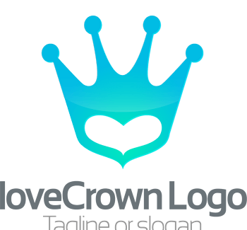 蓝色女王皇冠标志设计