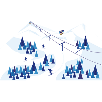 滑雪赛道卡通图片