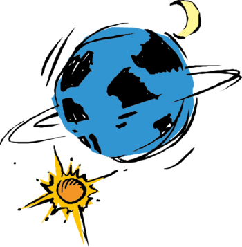 太阳月亮地球主题海报图片