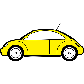 卡通矢量黄色小轿车汽车