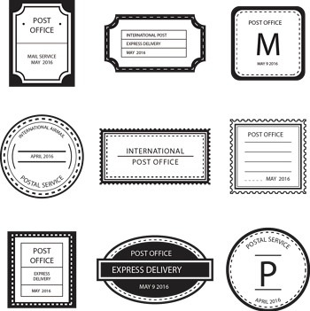 矢量手绘黑白简单标签