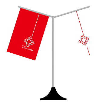 矢量红色白色桌旗商务