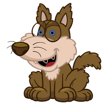 矢量动物卡通棕色眼睛狐狸