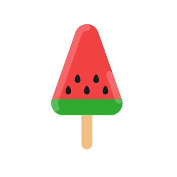 卡通手绘红色西瓜冰棍