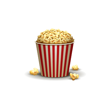 矢量金黄色爆米花元素图案