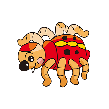 卡通爬行的蜘蛛动物素材