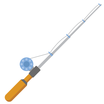 矢量卡通钓鱼杆