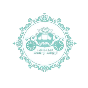 湖蓝色马车婚礼logo