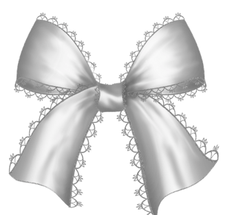 银色蕾丝边蝴蝶结