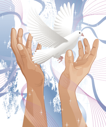 手捧和平鸽